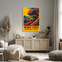 Wind Cave National Park Adventure Vintage Explorer Poster