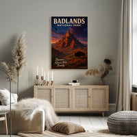 Badlands National Park Vintage Wilderness Poster Art