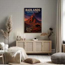 Badlands National Park Vintage Wilderness Poster Art