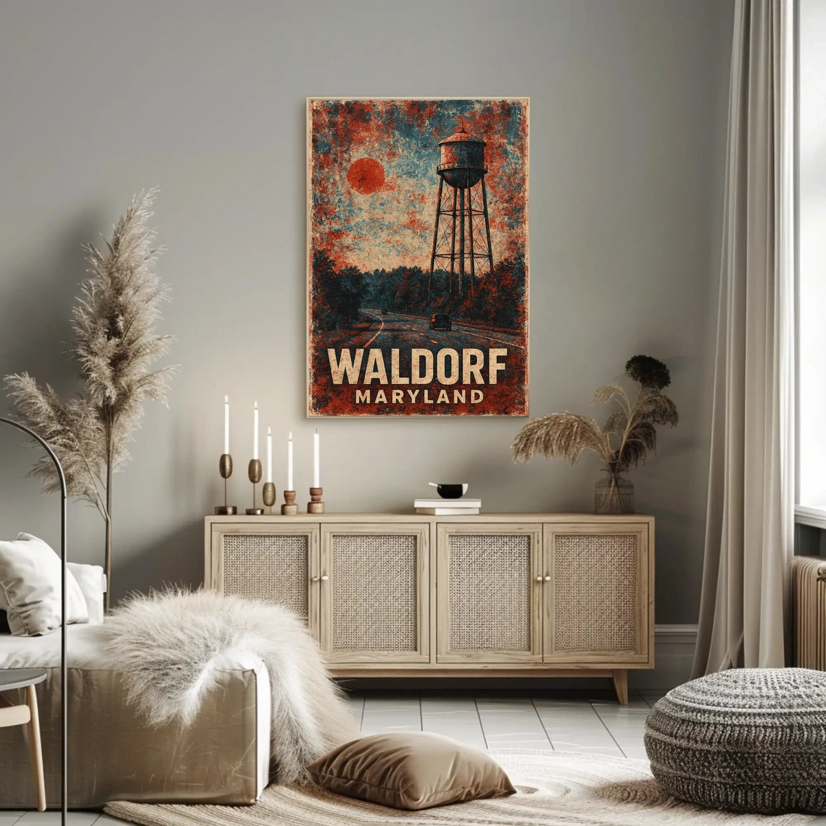 Water Tower Americana Retro Nostalgic Poster