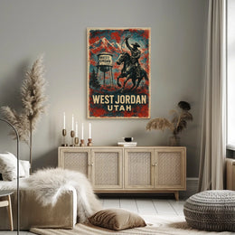 West Jordan Utah Cowboy Spirit Timeless Western Landscape Folk Art Photography Poster