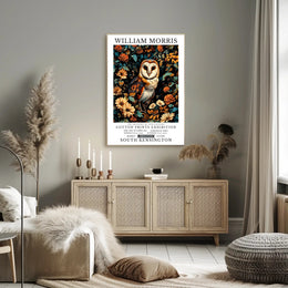 19th Century Owl Botanical Artistry Poster