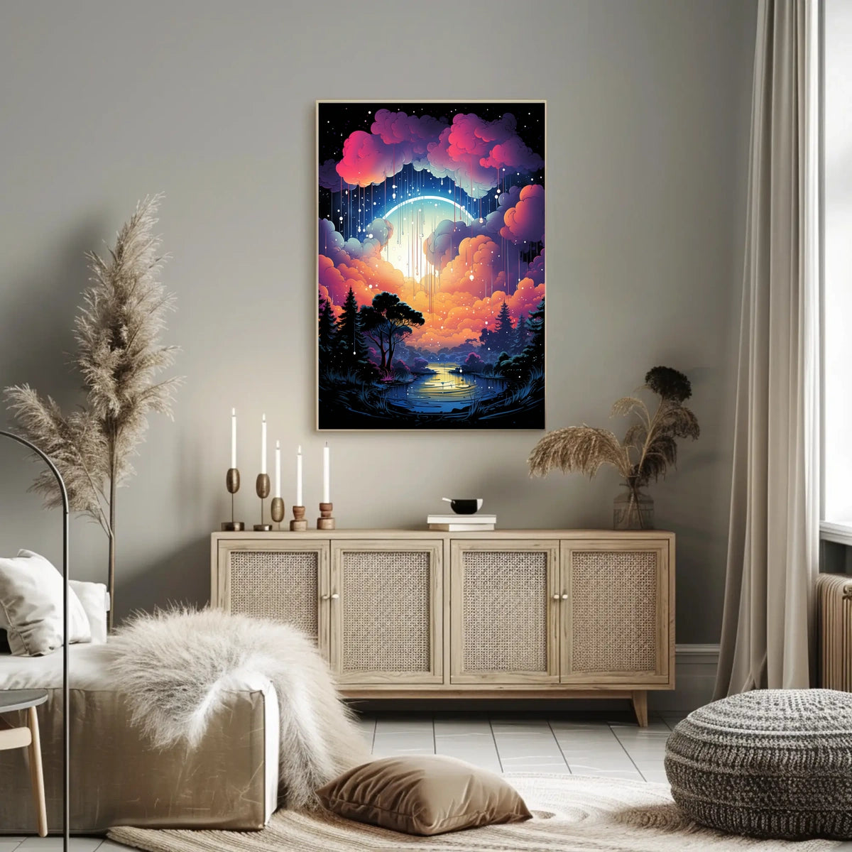 Fantastical Landscape Art Print for Abstract, Artistic, or Pop Culture Poster