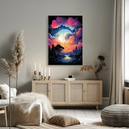 Fantastical Landscape Art Print for Abstract, Artistic, or Pop Culture Poster