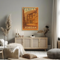 Petra Jordan Vintage Travel Poster