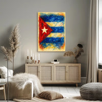 Cuban Flag In Watercolor Poster