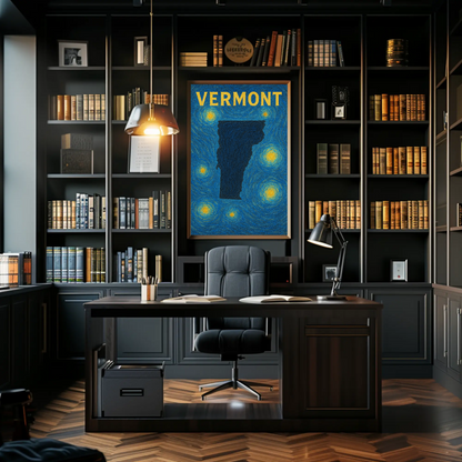 Vermont Starry Night Poster