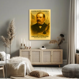 Grover Cleveland 22nd President of the United States Vintage Watercolor Poster