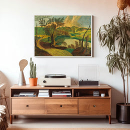 Idyllic European Countryside Landscape: Abstract or Artistic Poster