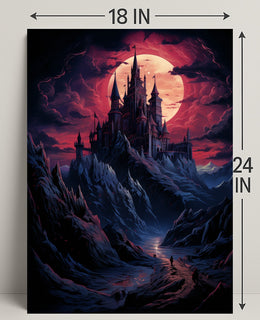 Enchanted Castle Under A Blood Moon Poster