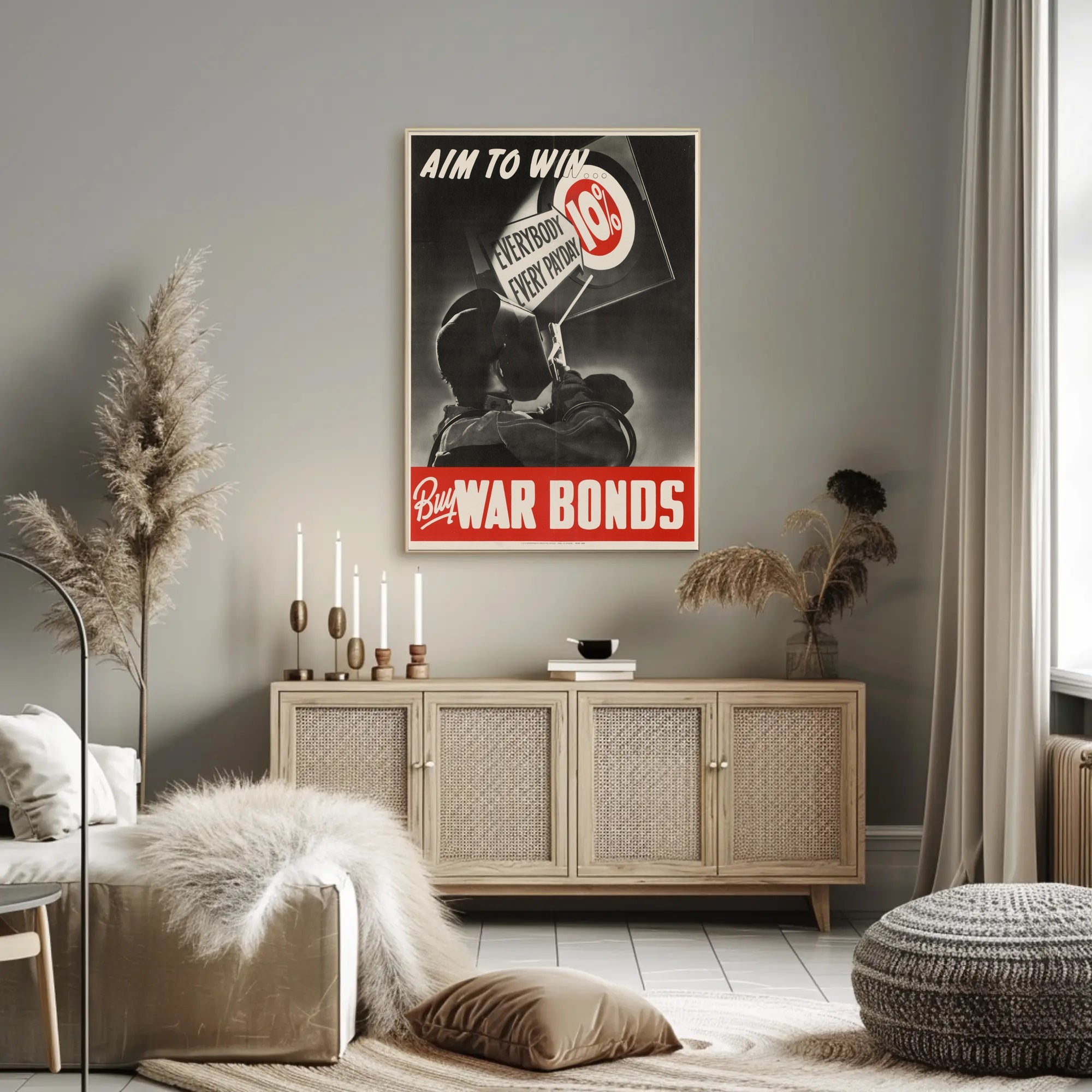 Aim to Win: Buy War Bonds Poster PosterGoat