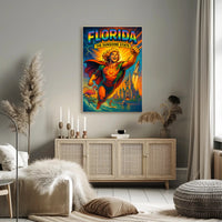 Florida Sunshine State Superhero Adventure Travel Poster PosterGoat