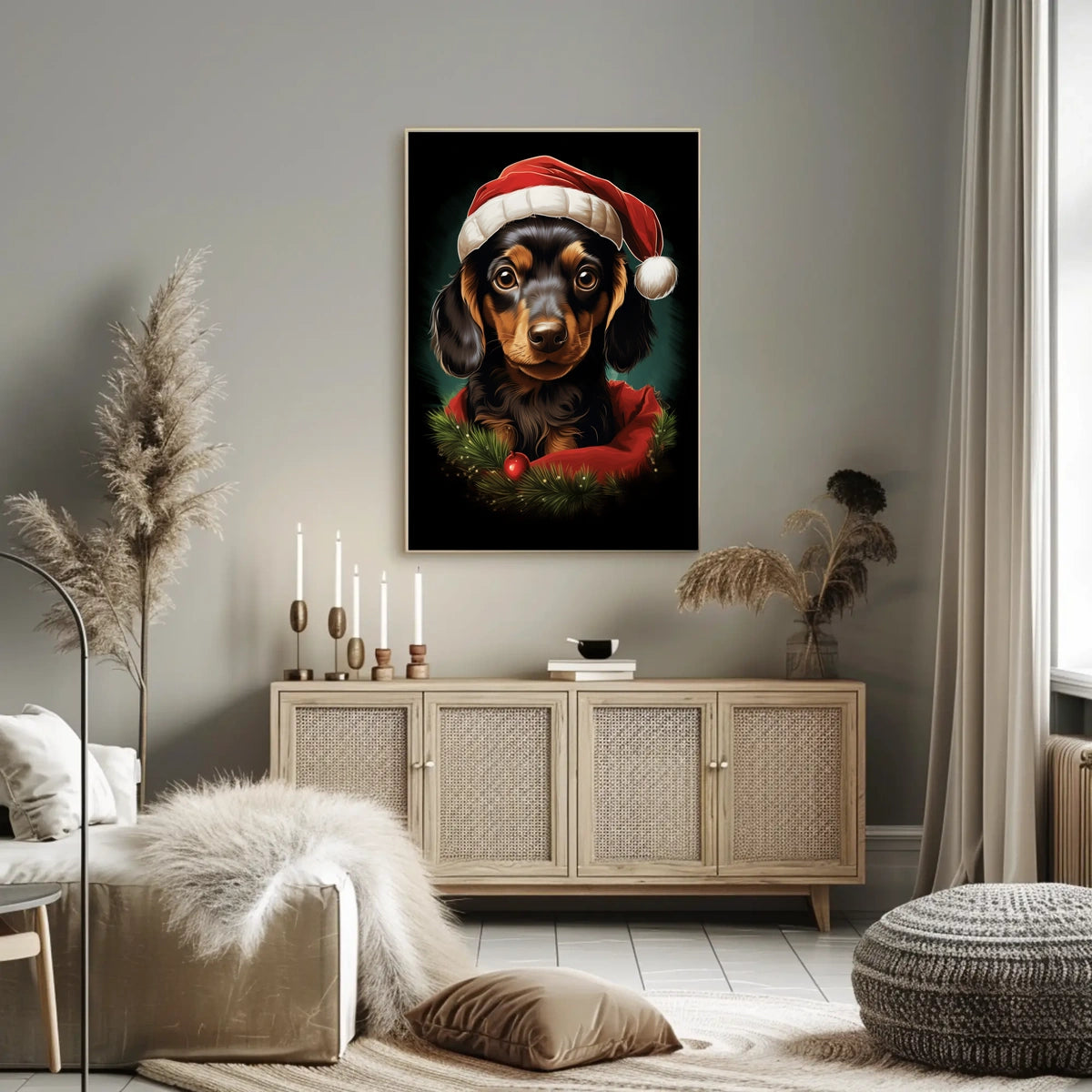 Dachshund Holiday Cheer Christmas Dog Breed Poster