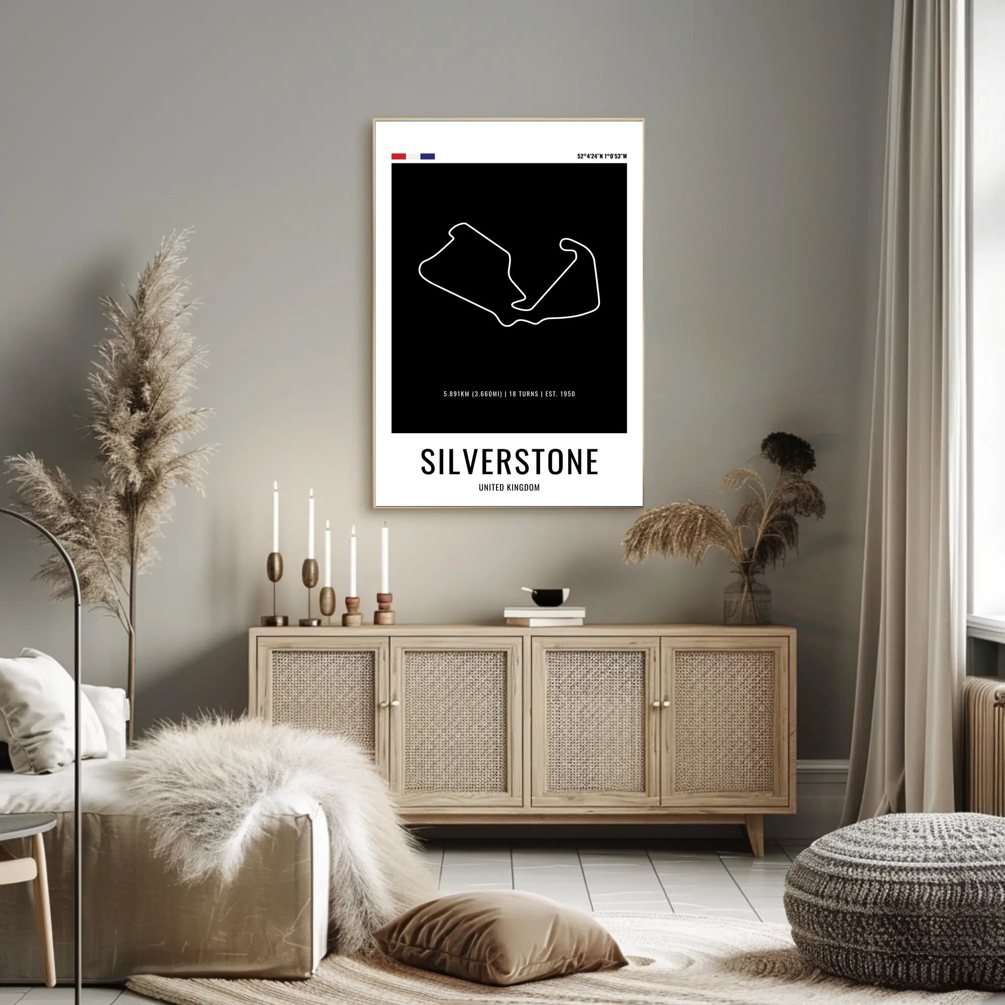 Silverstone Circuit Racing Minimalist Sports Poster