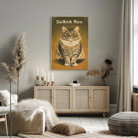 Selkirk Rex Cat Photography Realism Wall Art Poster