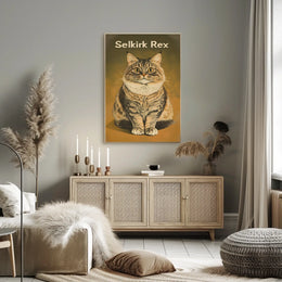 Selkirk Rex Cat Photography Realism Wall Art Poster