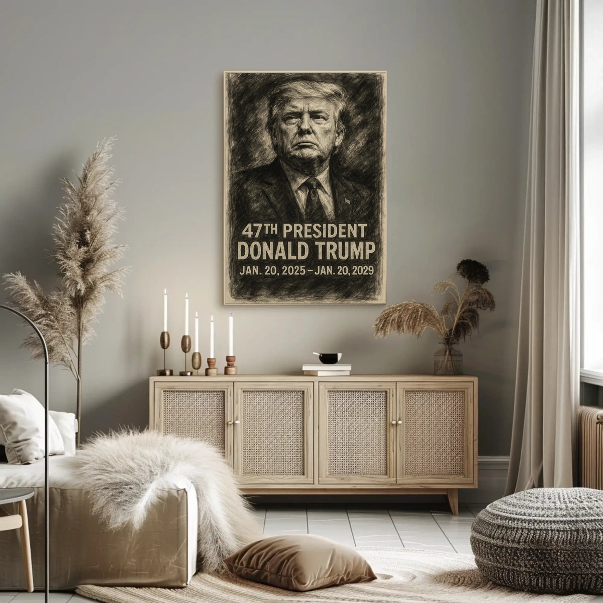 Trump Visionary Patriotic Charcoal Poster