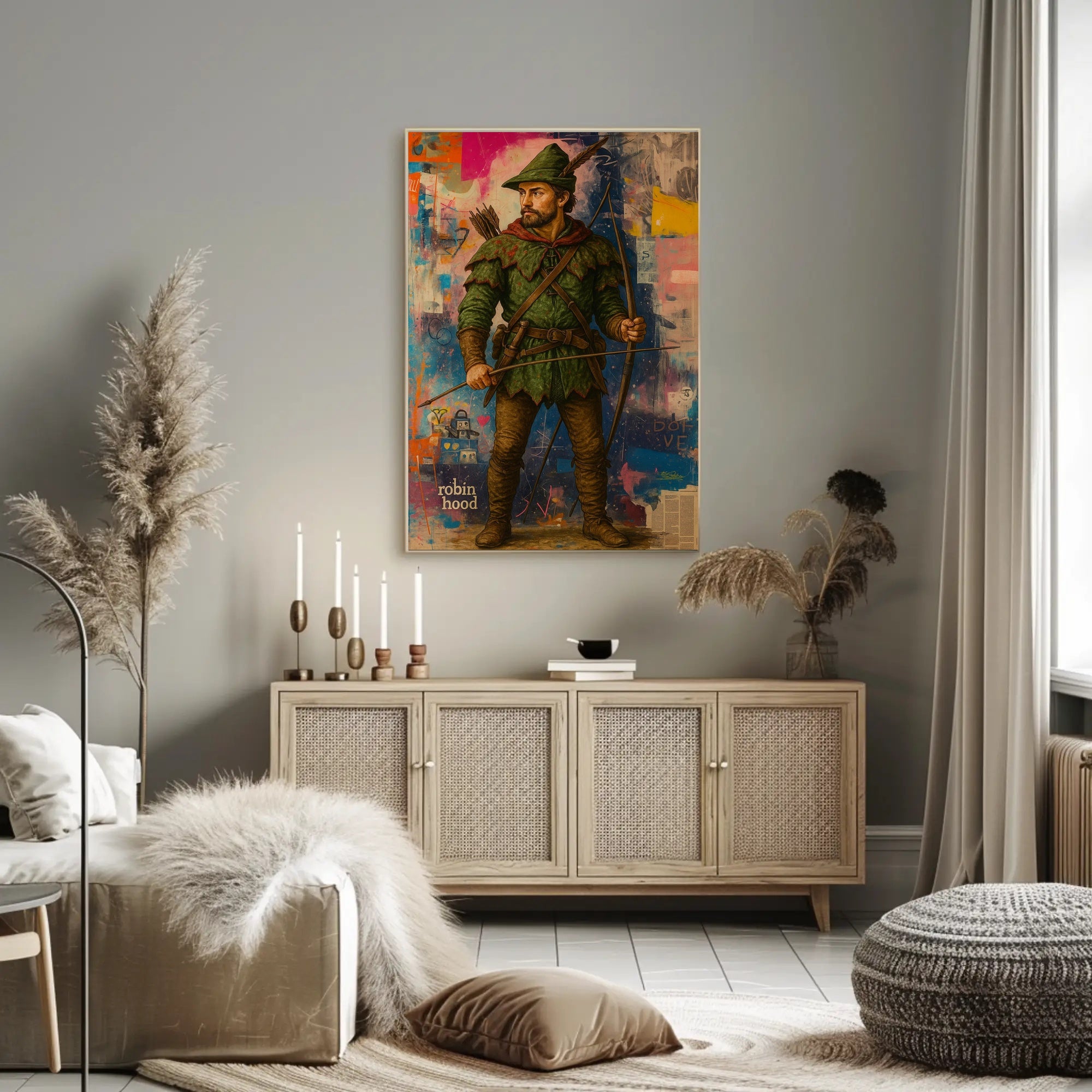 Robin Hood Meets Abstract Urban Pop Culture Poster