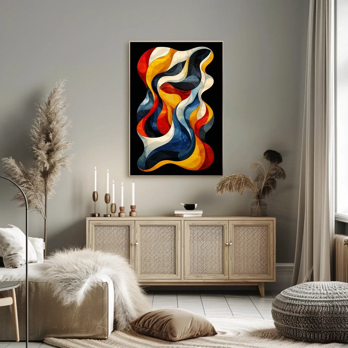 Abstract Waves Of Color Abstract Poster