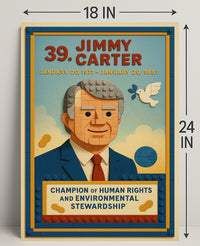 Jimmy Carter 39th President Wall Art Vintage Print PosterGoat