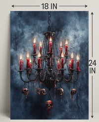 Gothic Chandelier Of Skulls Poster