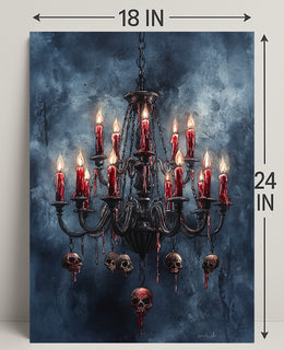 Gothic Chandelier Of Skulls Poster