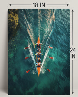 Rowing Team In Action Poster PosterGoat