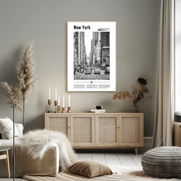 New York City Poster Modern Monochrome Cityscape Wall Art