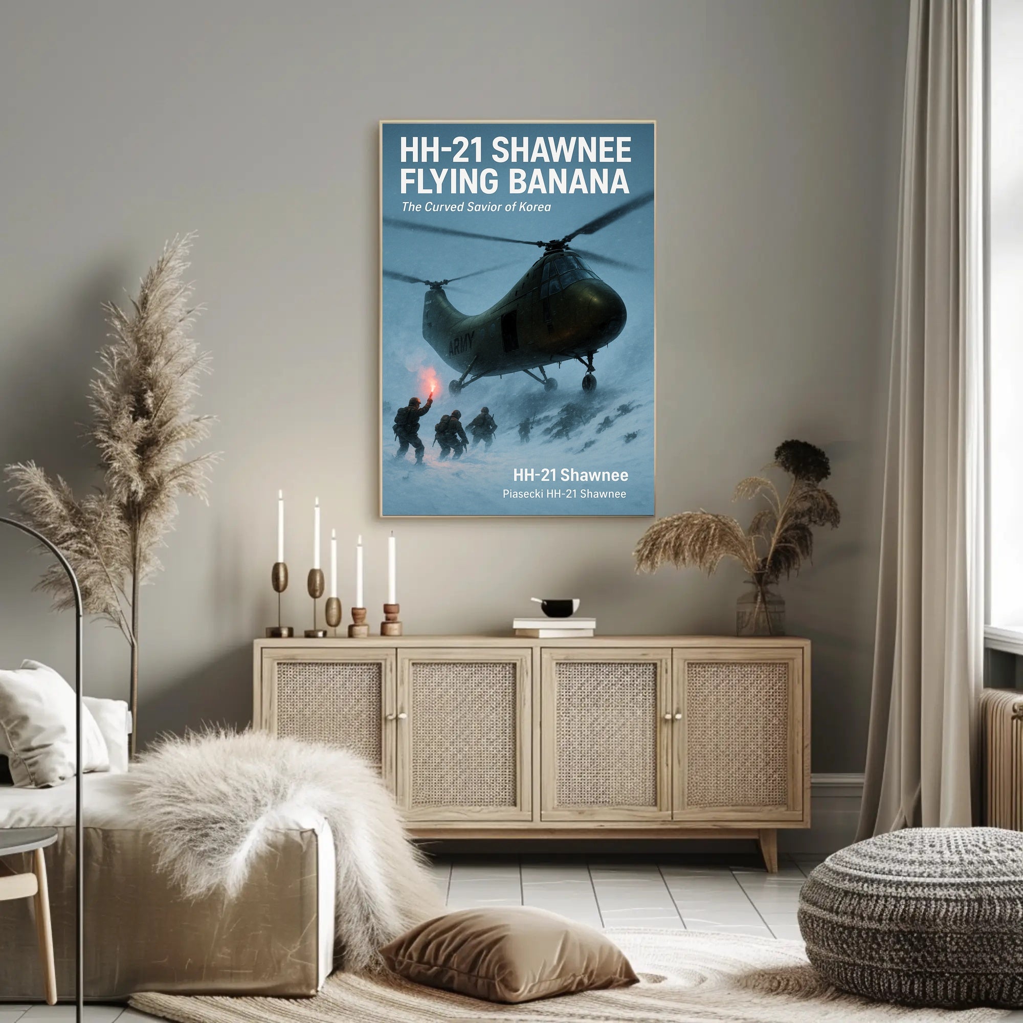 HH-21 Shawnee The Curved Savior of Korea Poster PosterGoat