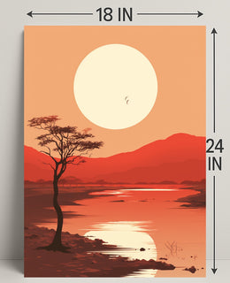 Tranquil Sunset Over The Savannah Poster