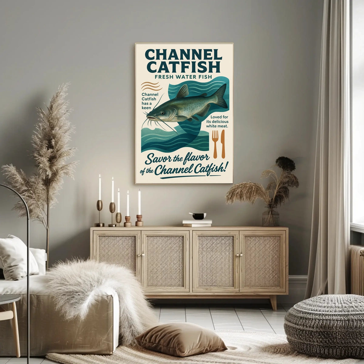 Channel Catfish Fresh Water Delight Poster