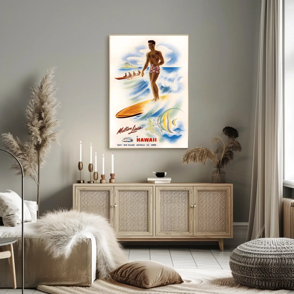 Tropical Adventure With Matson Lines Poster
