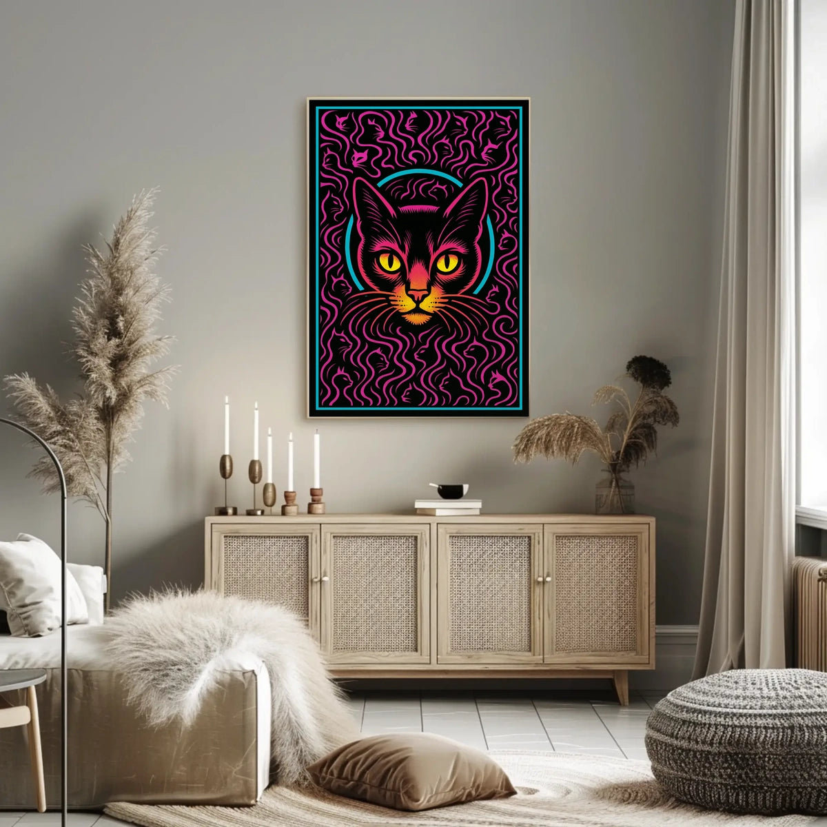 Mystical Feline Art Poster