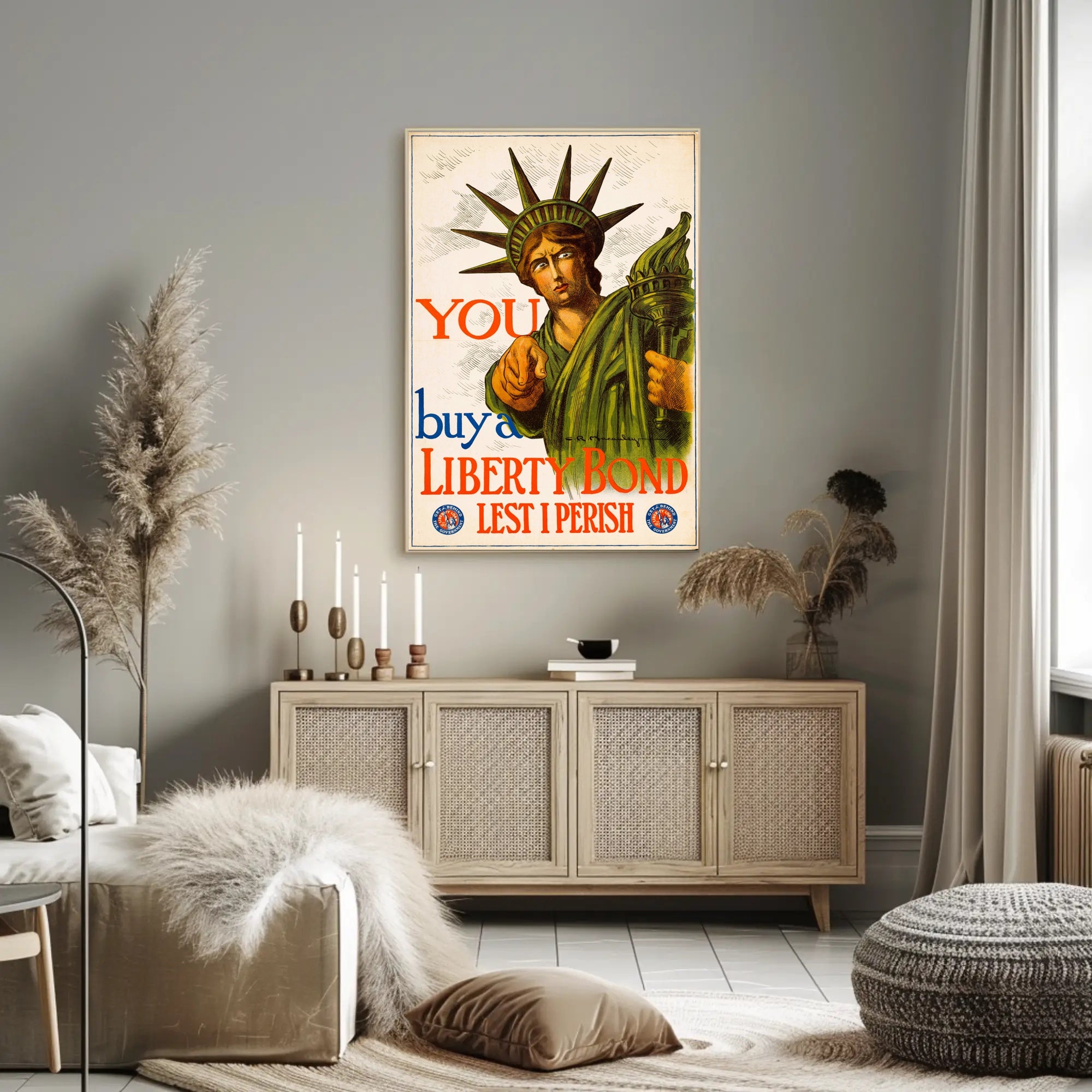 Vintage Statue of Liberty Propaganda Print Political or Propaganda Poster