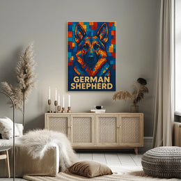 German Shepherd Mosaic Art Poster