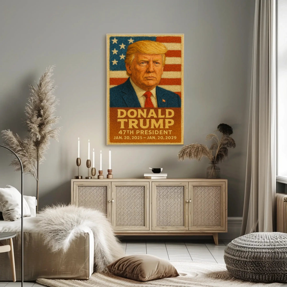 Patriotic Leadership Portrait Poster with American Flag Theme