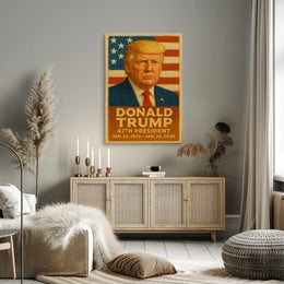 Patriotic Leadership Portrait Poster with American Flag Theme