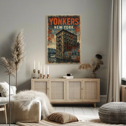 Vintage Yonkers Historic Building Travelers Poster