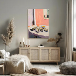 Oysters Still Life Poster Modern Coastal Wall Art