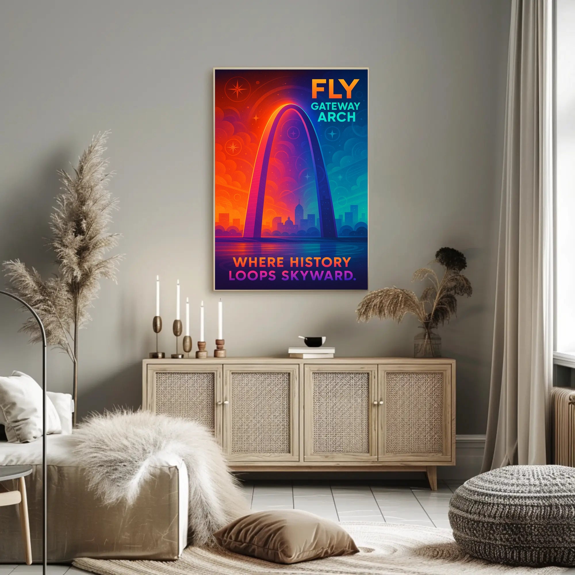 Gateway Arch Inspiring St. Louis Urban Cityscape Travel Poster