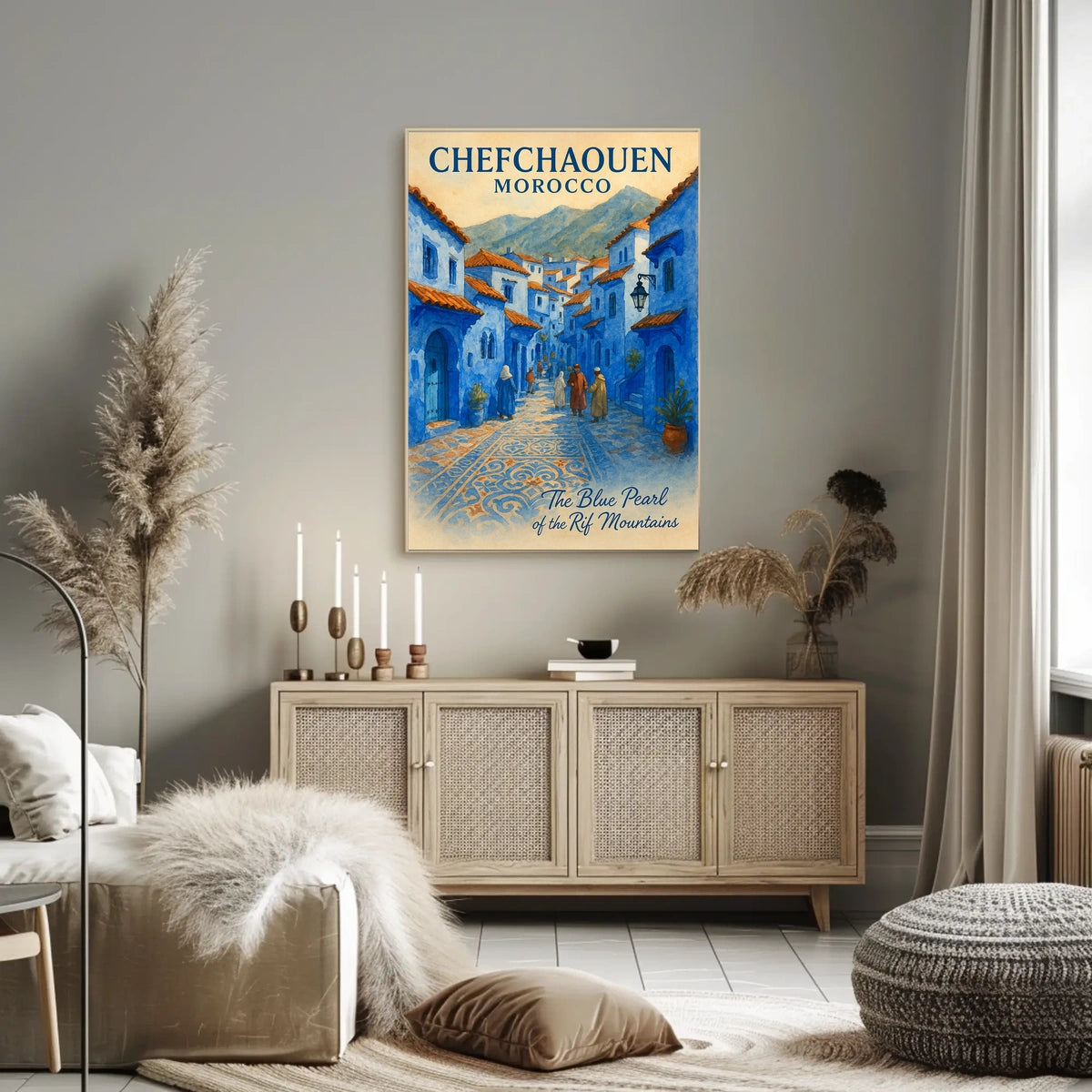 Chefchaouen Dreamscape: The Blue Pearl Poster