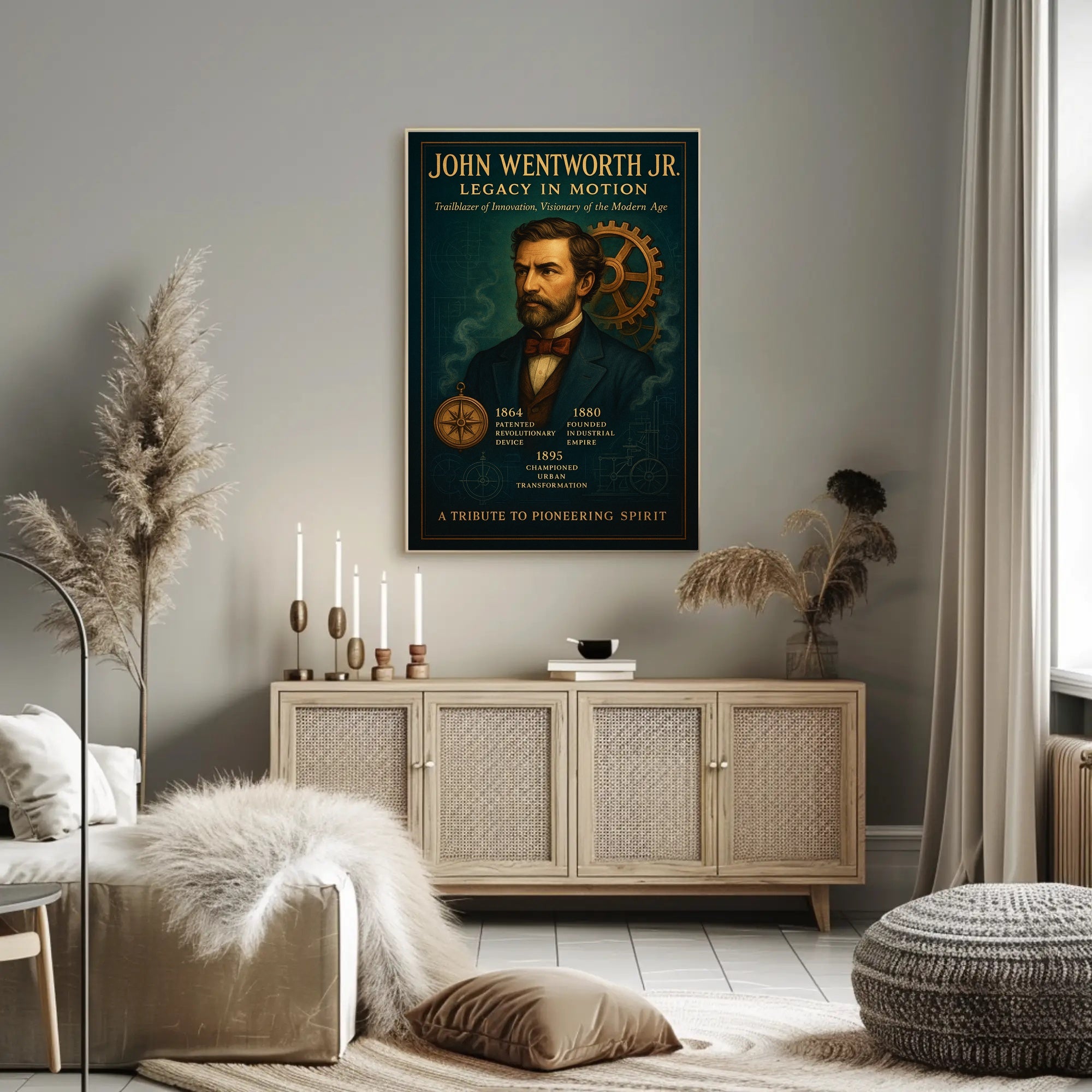 Tribute to Pioneering Spirit in Historical Poster
