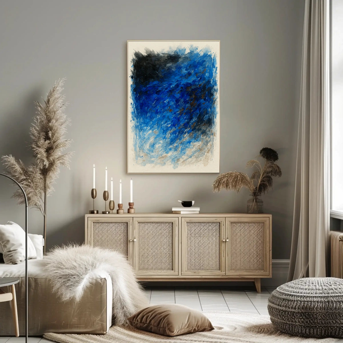 Abstract Blue Swirl Abstract Poster