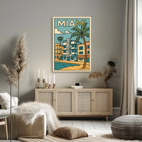 Vibrant Miami Colony Hotel Travel Poster