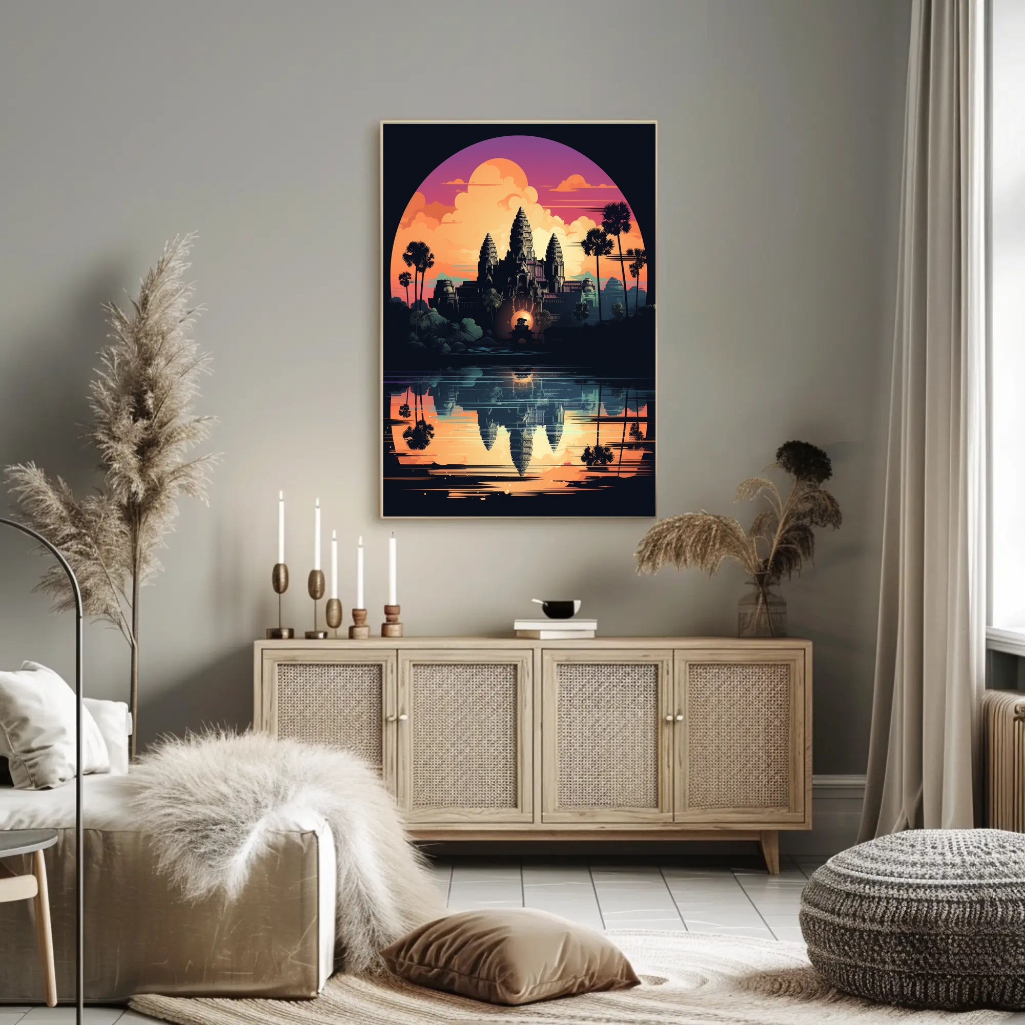 Sunset Over Angkor Wat Poster