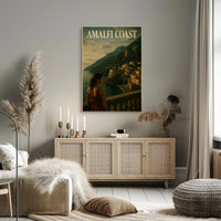 Amalfi Coast Poster Wall Art Coastal Decor 18x24 Premium