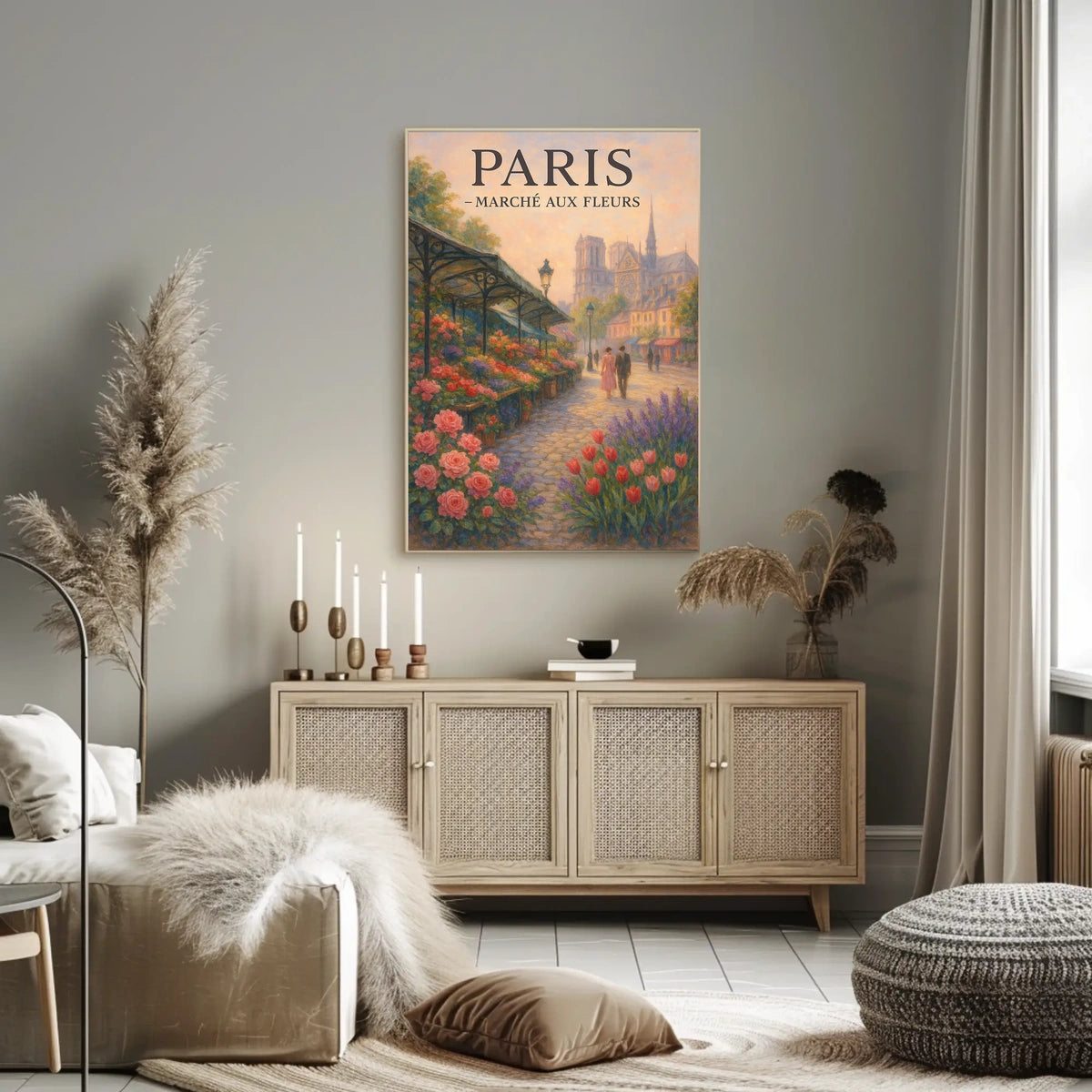 Paris Marché Aux Fleurs Poster