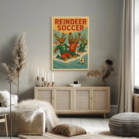 Reindeer Soccer Celebration Poster