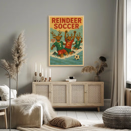 Reindeer Soccer Celebration Poster