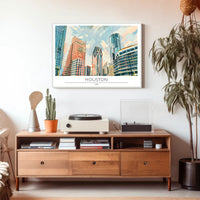 Houston Skyline Art Poster
